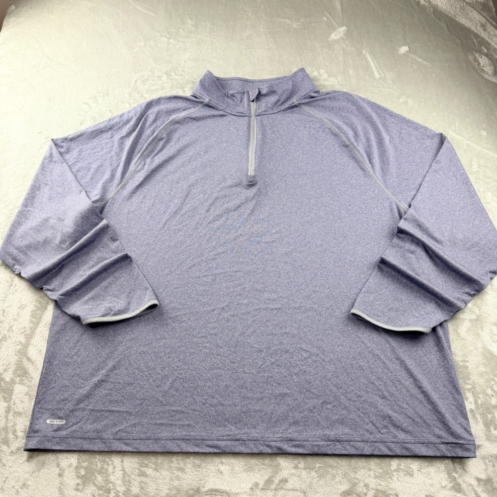 Starter Men's 2XL Training-Fit Quarter Zip Top Navy Heather RM13403B Dri-Star